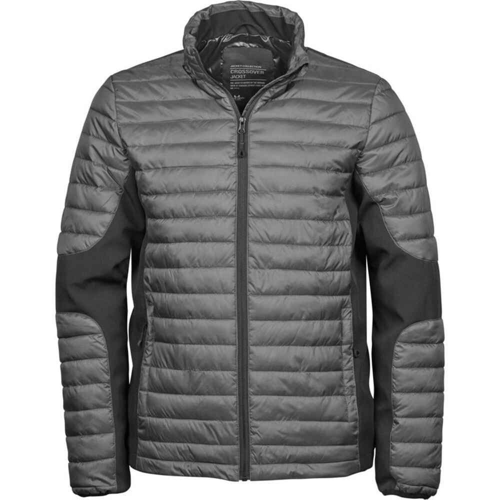 Tee Jays Mens Crossover Padded Jacket / Space Grey/Black